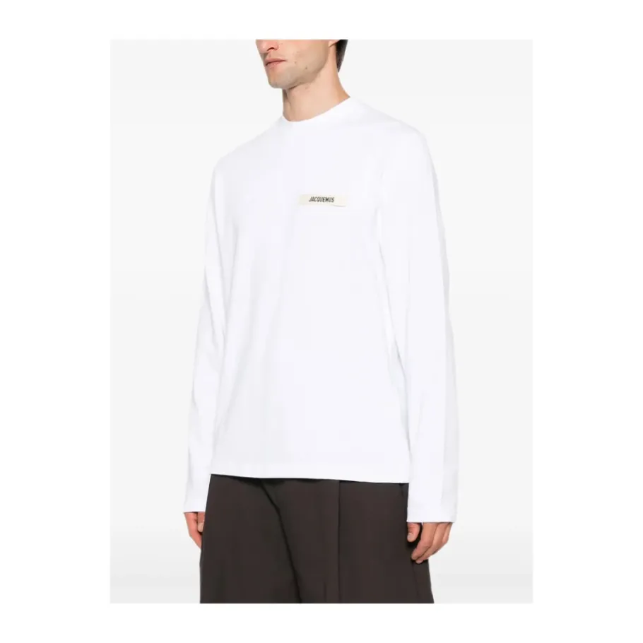 Jacquemus te Crew Neck Lange Mouwen T-shirt-Heren Shirts