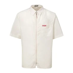 Dior te Half Zip Shirt met Logo-Heren Overhemden