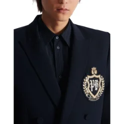 Balmain Wollen blazer met kristal patch-Heren Jassen