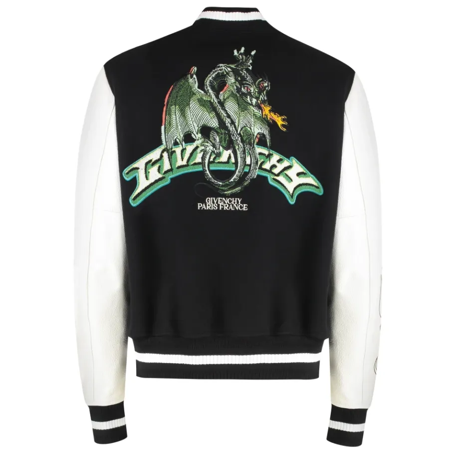 Givenchy Wollen bomberjack met leer-Heren Jassen