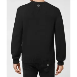 Philipp Plein Wollen Mix Pullover Handgemaakte Borduurwerk PP Duck-Heren Truien & Vesten