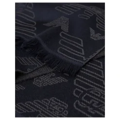 Emporio Armani Wollen sjaal met jacquard adelaar over het hele oppervlak-Heren Sjaals