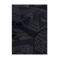 Emporio Armani Wollen sjaal met jacquard adelaar over het hele oppervlak-Heren Sjaals