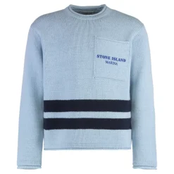Stone Island Wollen trui met ronde hals-Heren Truien & Vesten