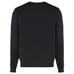 Hugo Wollen trui met ronde hals van scheerwol-Heren Truien & Vesten