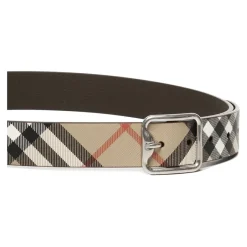 Burberry Zand Riem met Palladium Gesp-Heren Riemen