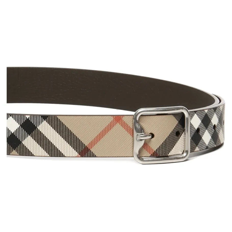 Burberry Zand Riem met Palladium Gesp-Heren Riemen