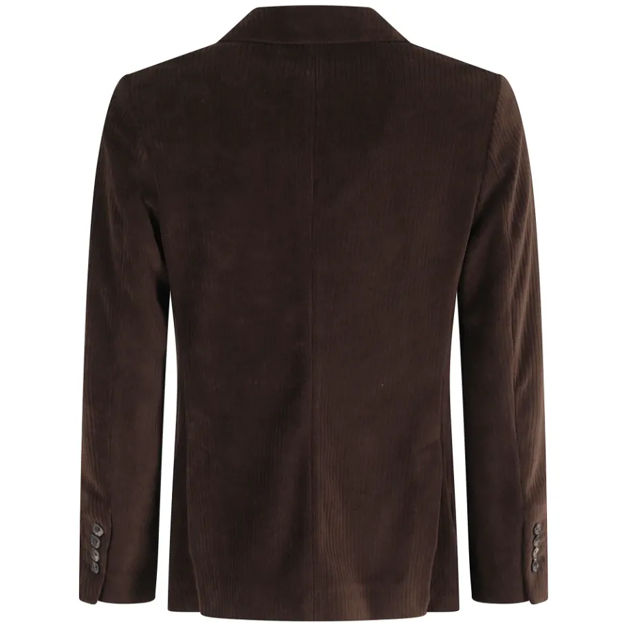 Circolo 1901 Zandkleurige Corduroy Jas met Revers-Heren Kostuums