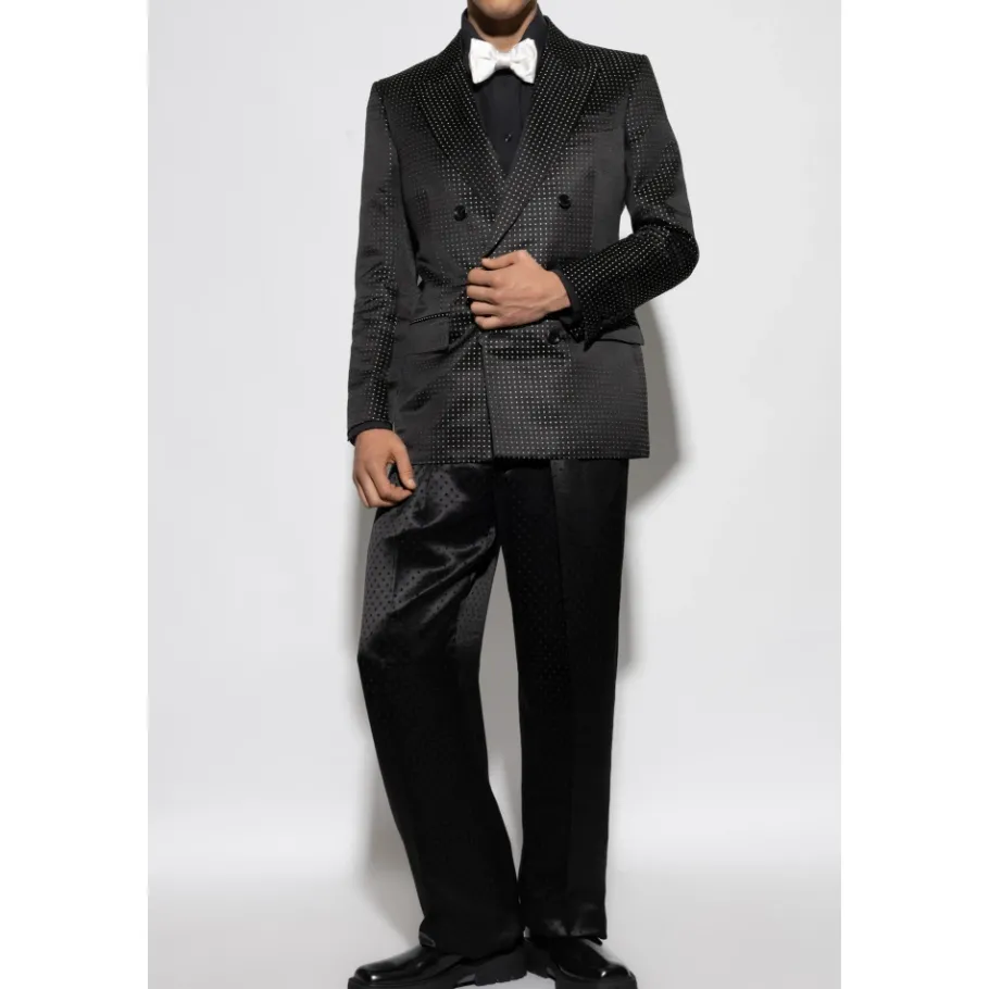 Tom Ford Zijden blazer met een polka dot patroon-Heren Kostuums