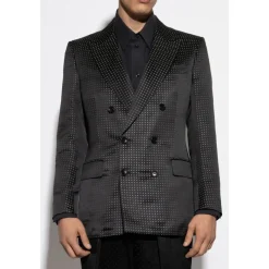 Tom Ford Zijden blazer met een polka dot patroon-Heren Kostuums
