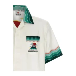 Casablanca Zijden Golfprint Overhemd Korte Mouwen-Heren Overhemden