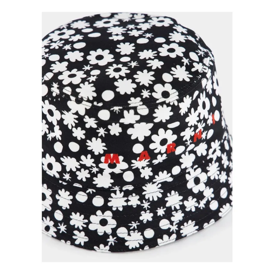 Marni en Wit Pop Velden Katoenen Bucket Hoed-Heren Hoeden