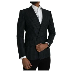 Dolce & Gabbana Gestreepte Double Breasted Coat Blazer-Heren Kostuums