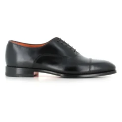 Santoni e Geborsteld Leren Oxford Schoenen-Heren Nette Schoenen
