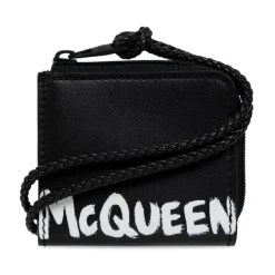 Alexander McQueen e Graffiti Logo Portemonnee Leer Italië-Heren Portefeuilles