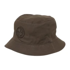 Stone Island Zwarte Katoenen Bucket Hat Stijlvol Ontwerp-Heren Hoeden