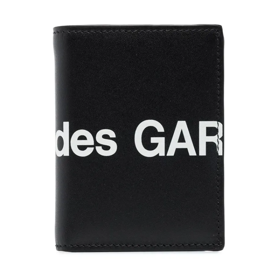 Comme des Garçons e leren Bifold-portemonnee Logo Print-Heren Portefeuilles