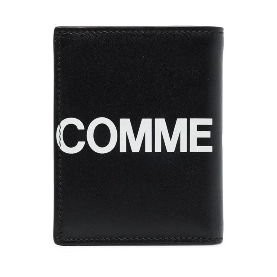 Comme des Garçons e leren Bifold-portemonnee Logo Print-Heren Portefeuilles
