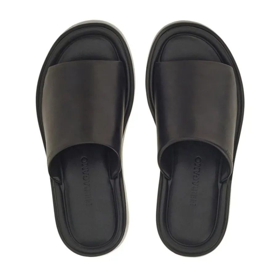 Ferragamo e Leren Crossover Sandalen-Heren Slippers