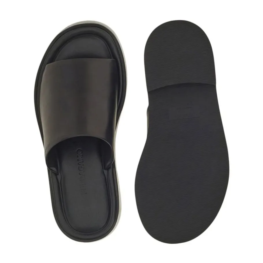 Ferragamo e Leren Crossover Sandalen-Heren Slippers