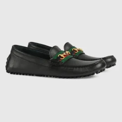 Gucci e leren driver met web-Heren Instappers & Slip Ons