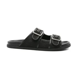 Gucci e Leren Dubbele Gesp Sandalen-Heren Slippers