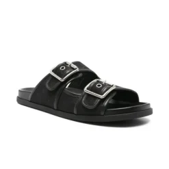 Gucci e Leren Dubbele Gesp Sandalen-Heren Slippers