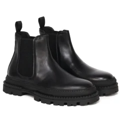 Giuliano Galiano e Leren Enkellaarzen Elastische Sluiting-Heren Laarzen