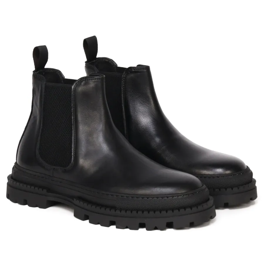 Giuliano Galiano e Leren Enkellaarzen Elastische Sluiting-Heren Laarzen