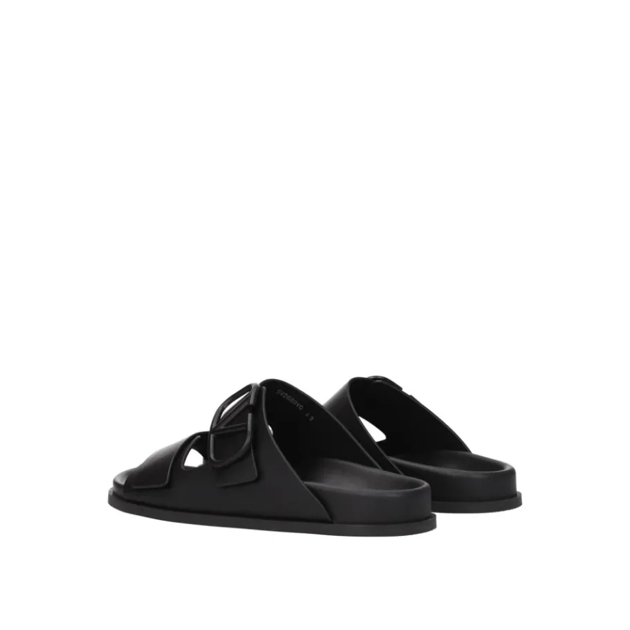 Valentino Garavani e Leren Logo Slippers-Heren Slippers