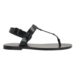 Saint Laurent e Leren Platte Sandalen-Heren Sandalen
