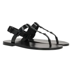 Saint Laurent e Leren Platte Sandalen-Heren Sandalen