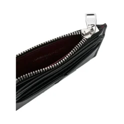 Alexander McQueen e leren portemonnee met logo print kaarthouder-Heren Portefeuilles