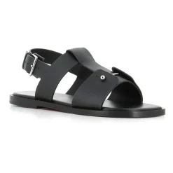 Christian Louboutin e leren sandaal met zilveren speld-Heren Sandalen