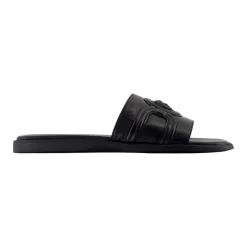 Versace e Leren Sandalen met Messing Details-Heren Slippers