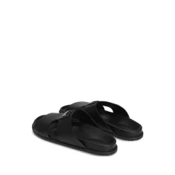 Dolce & Gabbana e Leren Sandalen Platte Rubberen Zool-Heren Slippers