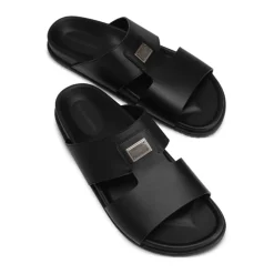 Dolce & Gabbana e Leren Sandalen Platte Rubberen Zool-Heren Slippers