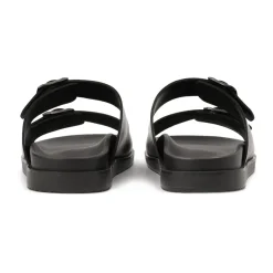 Kazar e leren slippers met gespen-Heren Slippers