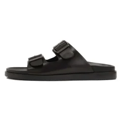 Kazar e leren slippers met gespen-Heren Slippers