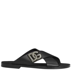 Dolce & Gabbana e Logo Kalfsleren Sandalen-Heren Slippers