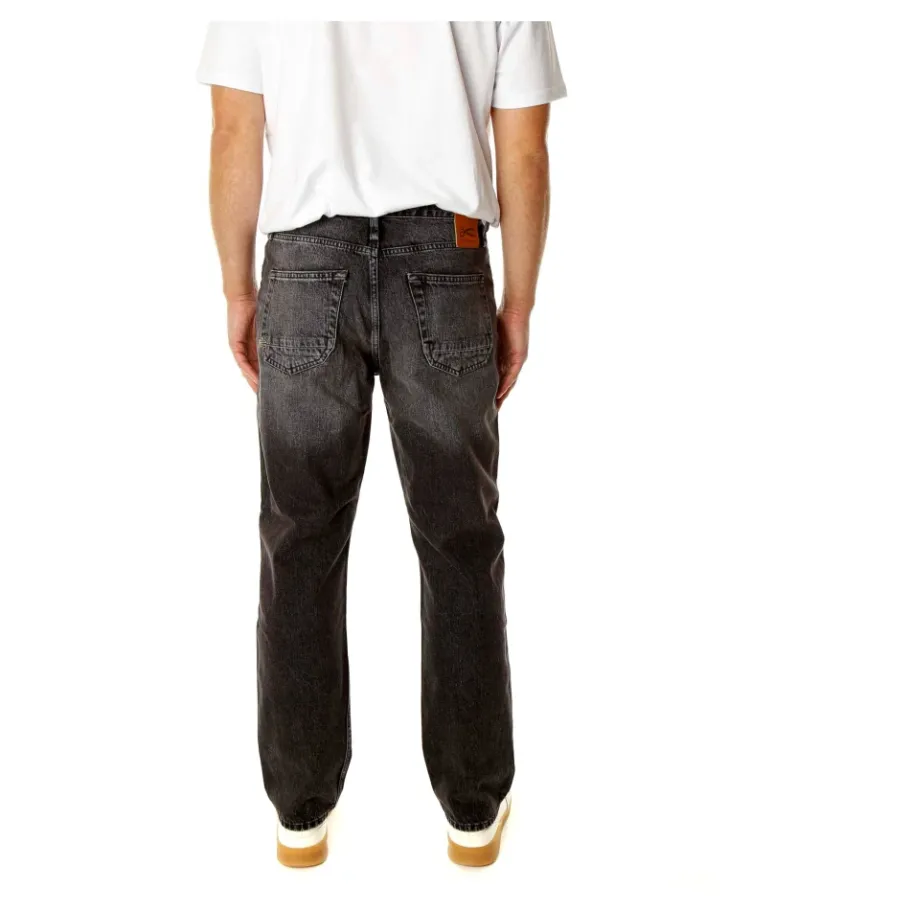Denham Zwarte relaxed fit jeans met middelhoge taille-Heren Jeans