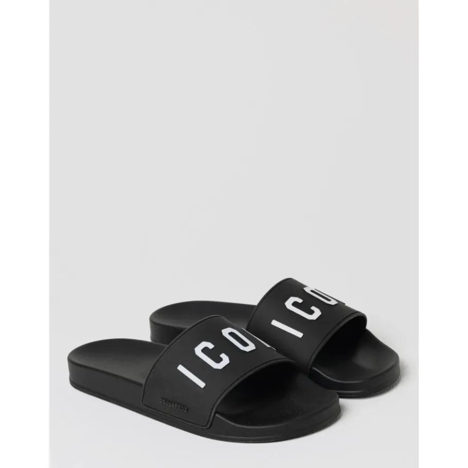 Dsquared2 e Rubberen Slides Sandalen-Heren Slippers