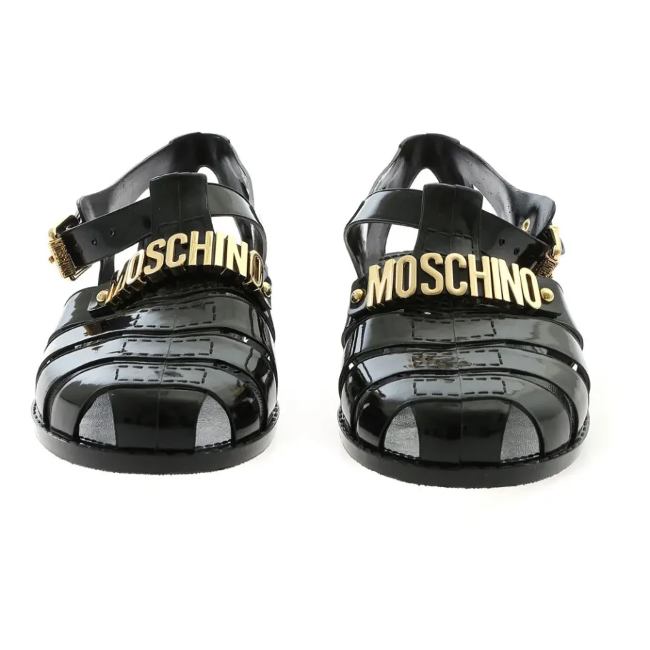 Moschino e rubberen strandsandalen met gouden logo-Heren Sandalen