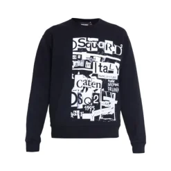 Dsquared2 Zwarte Sweatshirt met Bedrukt Logo-Heren Truien & Vesten