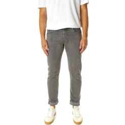 Blue de Gênes Zwarte Tapered Fit Jeans met Middelhoge Taille-Heren Jeans