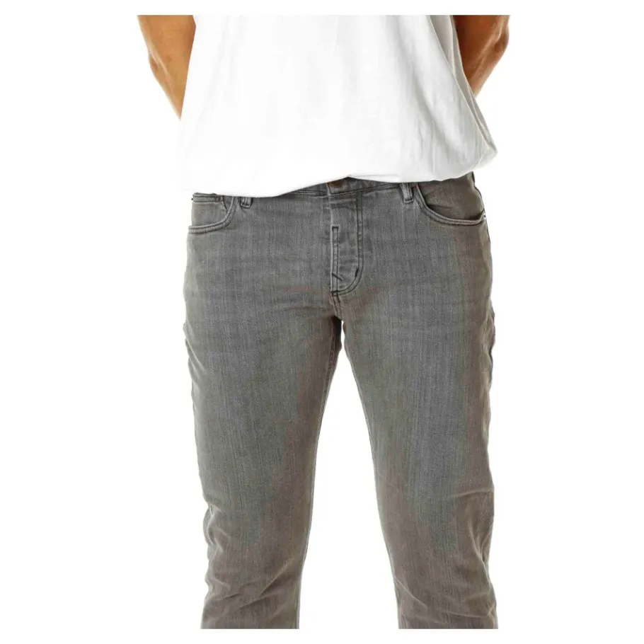 Blue de Gênes Zwarte Tapered Fit Jeans met Middelhoge Taille-Heren Jeans
